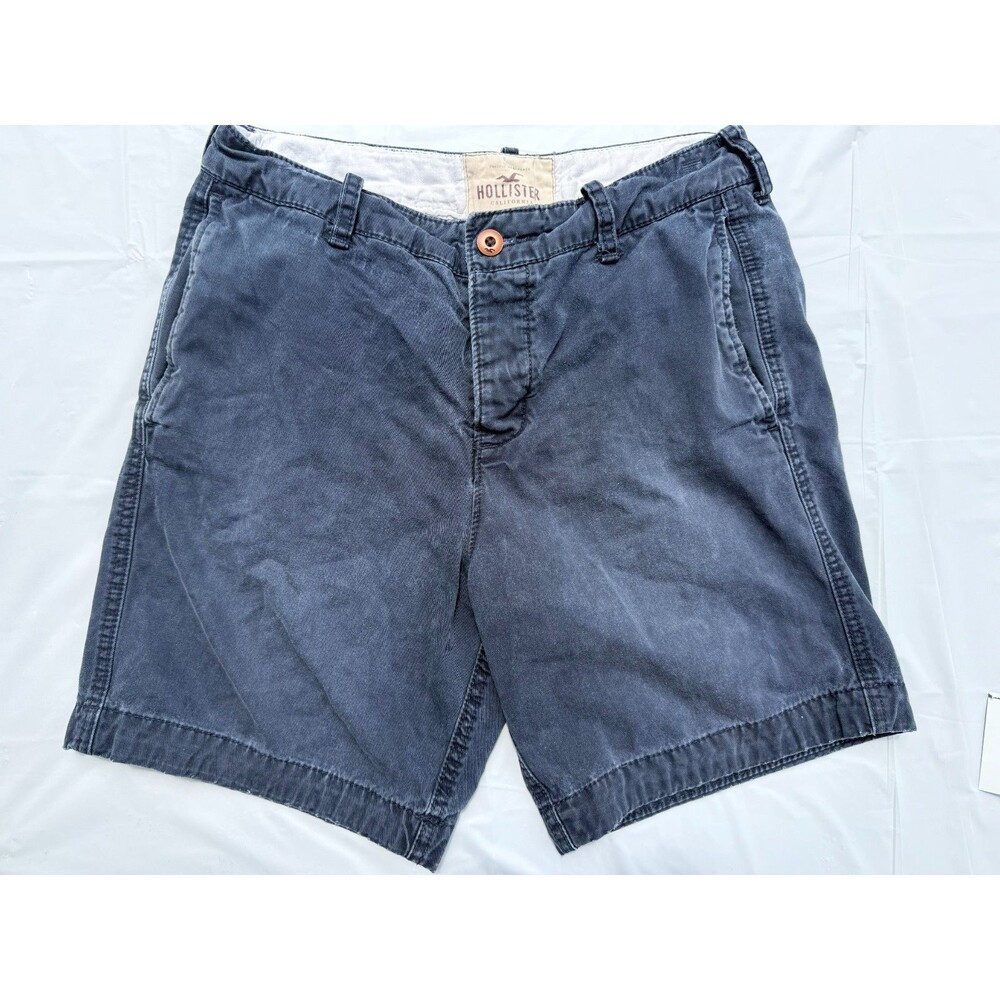 Hollister Chino Shorts Mens 31 Navy Blue Casual Preppy Coastal Summer